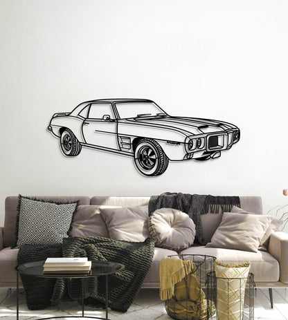 1969 Firebird Trans AM Perspective Metal Car Wall Art - MT1184 - MT1184B69L-MT1184B80L-MT1184B99L-MT1184B115L-MT1184B140L-  DRIVEN - 6