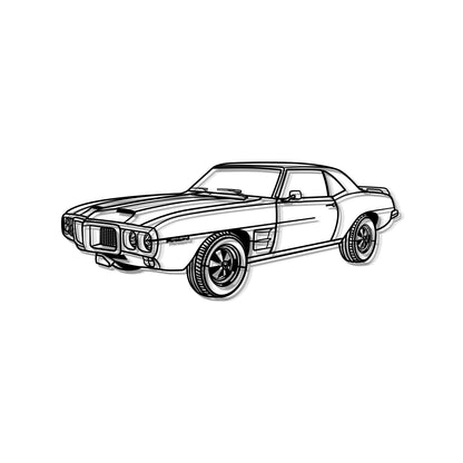 1969 Firebird Trans AM Perspective Metal Car Wall Art - MT1184 - MT1184B69L-MT1184B80L-MT1184B99L-MT1184B115L-MT1184B140L-  DRIVEN - 8