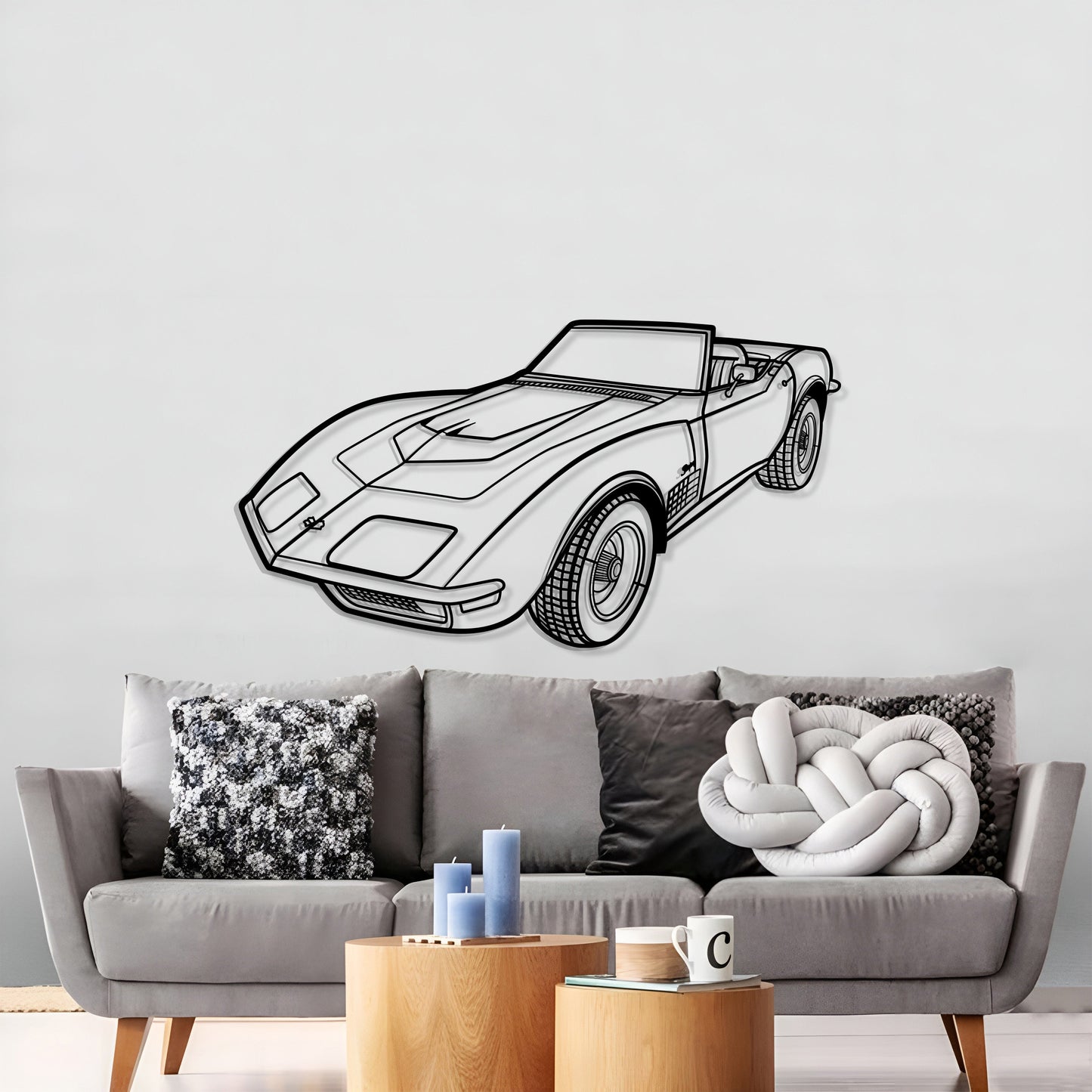 1970 Corvette LT1 Perspective Metal Car Wall Art - MT1253 - MT1253B69L-MT1253B80L-MT1253B99L-MT1253B115L-MT1253B140L-  DRIVEN - 3