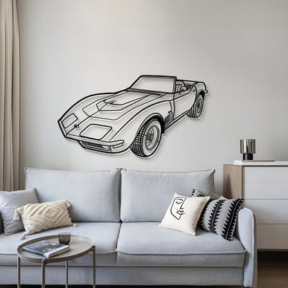 1970 Corvette LT1 Perspective Metal Car Wall Art - MT1253 - MT1253B69L-MT1253B80L-MT1253B99L-MT1253B115L-MT1253B140L-  DRIVEN - 4