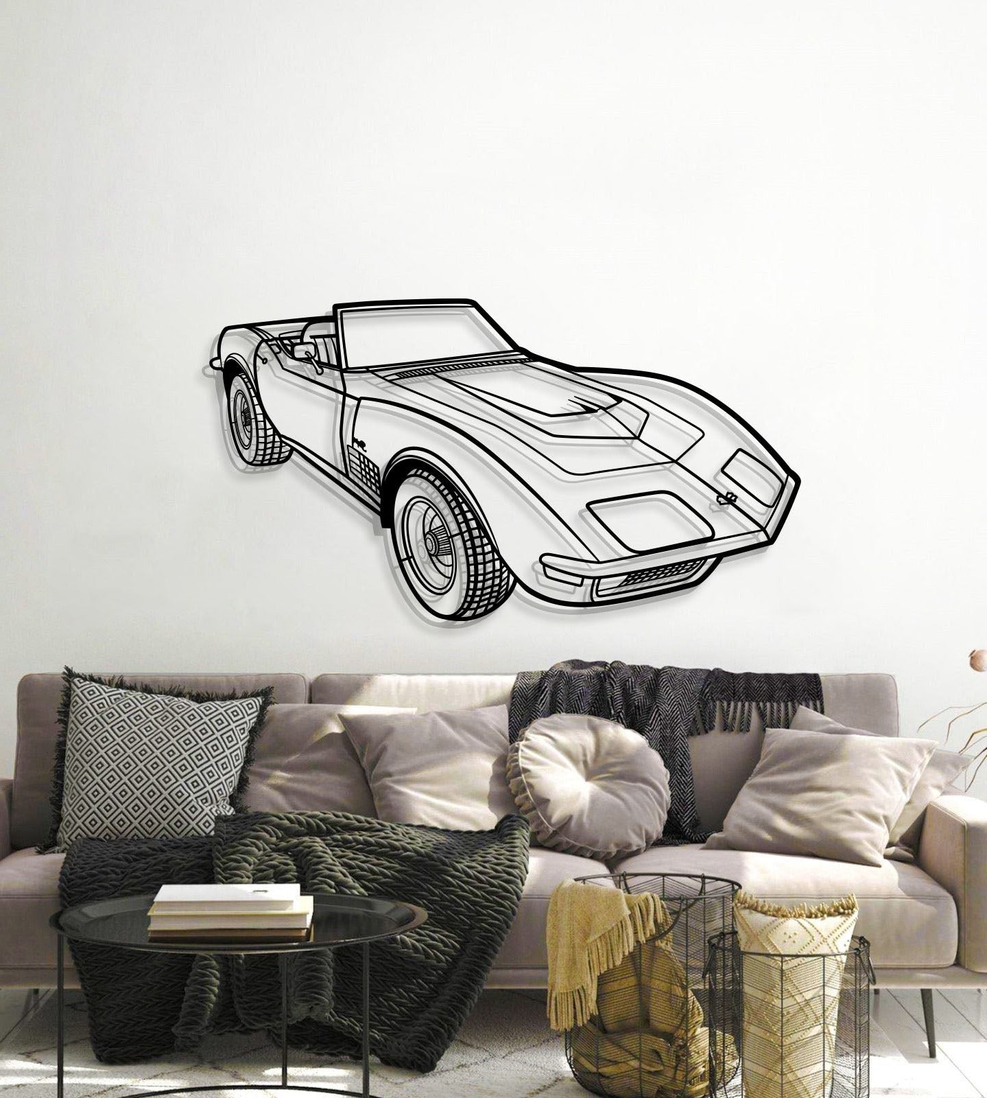 1970 Corvette LT1 Perspective Metal Car Wall Art - MT1253 - MT1253B69L-MT1253B80L-MT1253B99L-MT1253B115L-MT1253B140L-  DRIVEN - 6