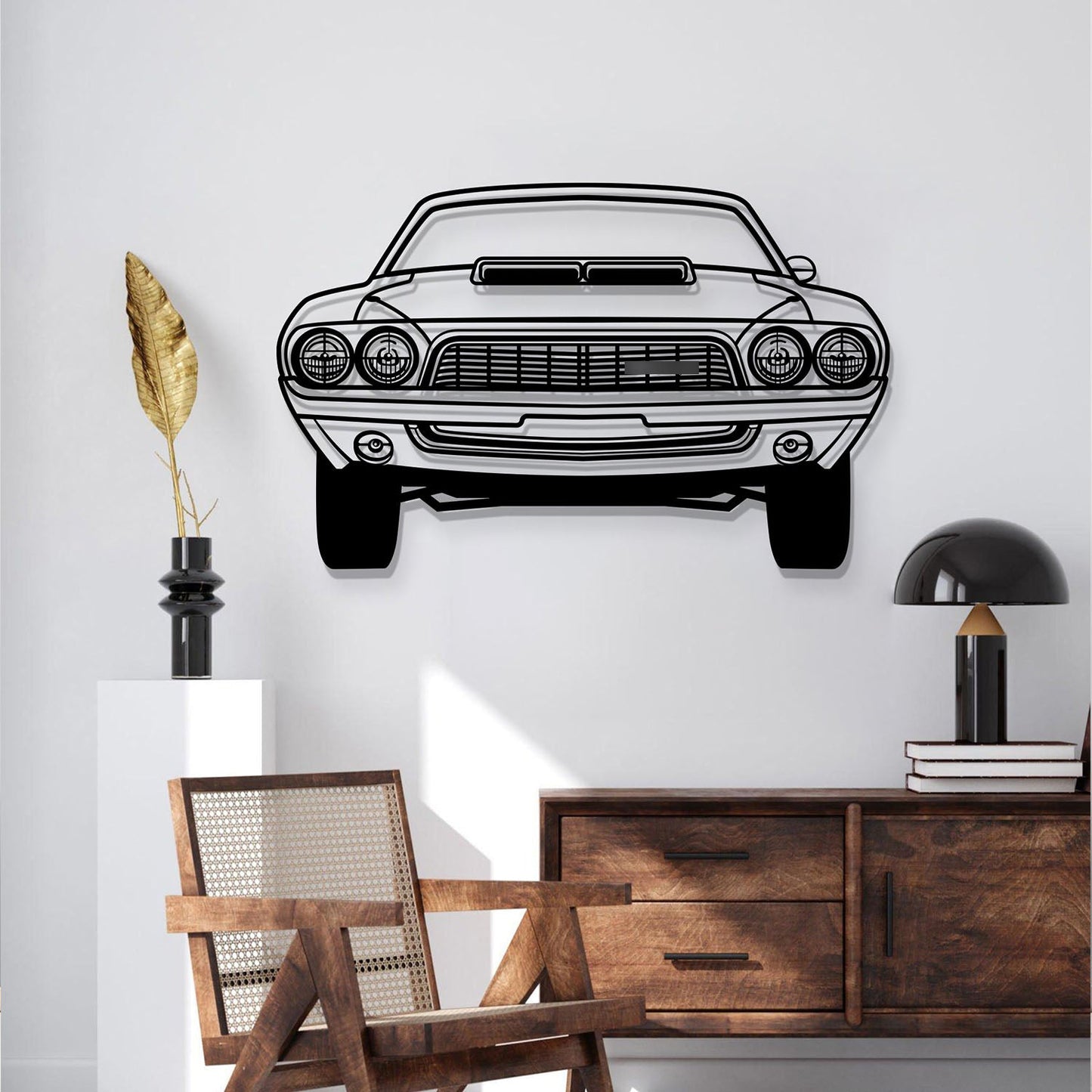 1972 Challenger Front View Metal Car Wall Art - MT1338 - MT1338B69-MT1338B80-MT1338B99-MT1338B115-MT1338B140-  DRIVEN - 6