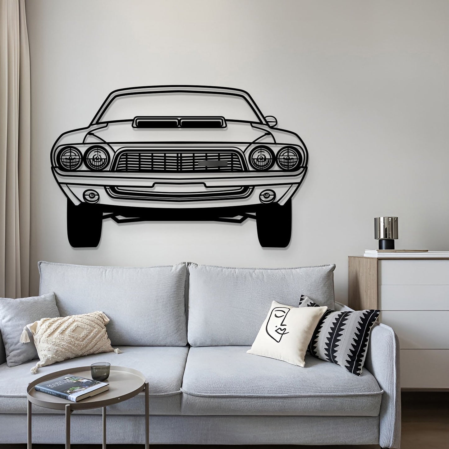 1972 Challenger Front View Metal Car Wall Art - MT1338 - MT1338B69-MT1338B80-MT1338B99-MT1338B115-MT1338B140-  DRIVEN - 4