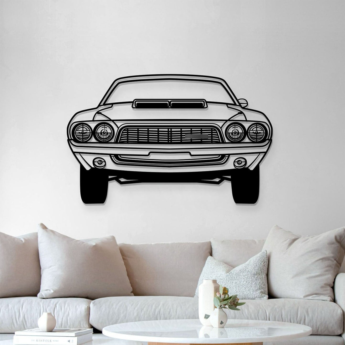 1972 Challenger Front View Metal Car Wall Art - MT1338 - MT1338B69-MT1338B80-MT1338B99-MT1338B115-MT1338B140-  DRIVEN - 3
