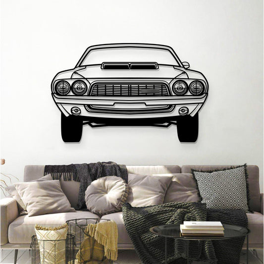 1972 Challenger Front View Metal Car Wall Art - MT1338 - MT1338B69-MT1338B80-MT1338B99-MT1338B115-MT1338B140-  DRIVEN - 2