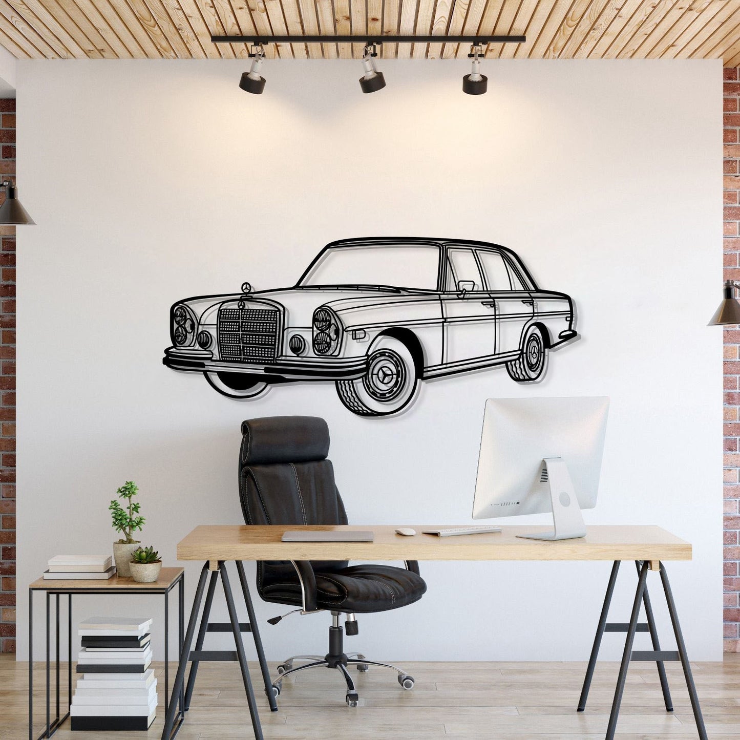 1972 280 SE W108 Perspective Metal Car Wall Art - MT1281 - MT1281B69L-MT1281B80L-MT1281B99L-MT1281B115L-MT1281B140L-  DRIVEN - 1