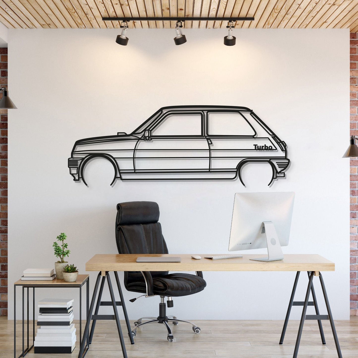 1983 5 Alpine Turbo Detailed Metal Car Wall Art - MT0195 - MT0195B49L-MT0195B69L-MT0195B80L-MT0195B99L-MT0195B120L-  DRIVEN - 1