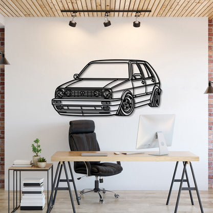 1990 Golf MK2 Perspective Metal Car Wall Art - MT0464 - MT0464B69L-MT0464B80L-MT0464B99L-MT0464B115L-MT0464B140L-  DRIVEN - 1