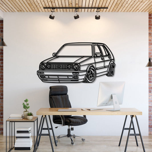 1990 Golf MK2 Perspective Metal Car Wall Art - MT0464 - MT0464B69L-MT0464B80L-MT0464B99L-MT0464B115L-MT0464B140L-  DRIVEN - 1