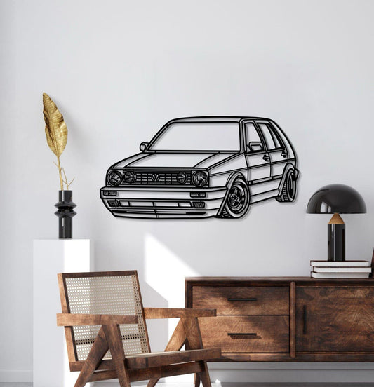 1990 Golf MK2 Perspective Metal Car Wall Art - MT0464 - MT0464B69L-MT0464B80L-MT0464B99L-MT0464B115L-MT0464B140L-  DRIVEN - 2