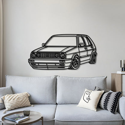 1990 Golf MK2 Perspective Metal Car Wall Art - MT0464 - MT0464B69L-MT0464B80L-MT0464B99L-MT0464B115L-MT0464B140L-  DRIVEN - 4