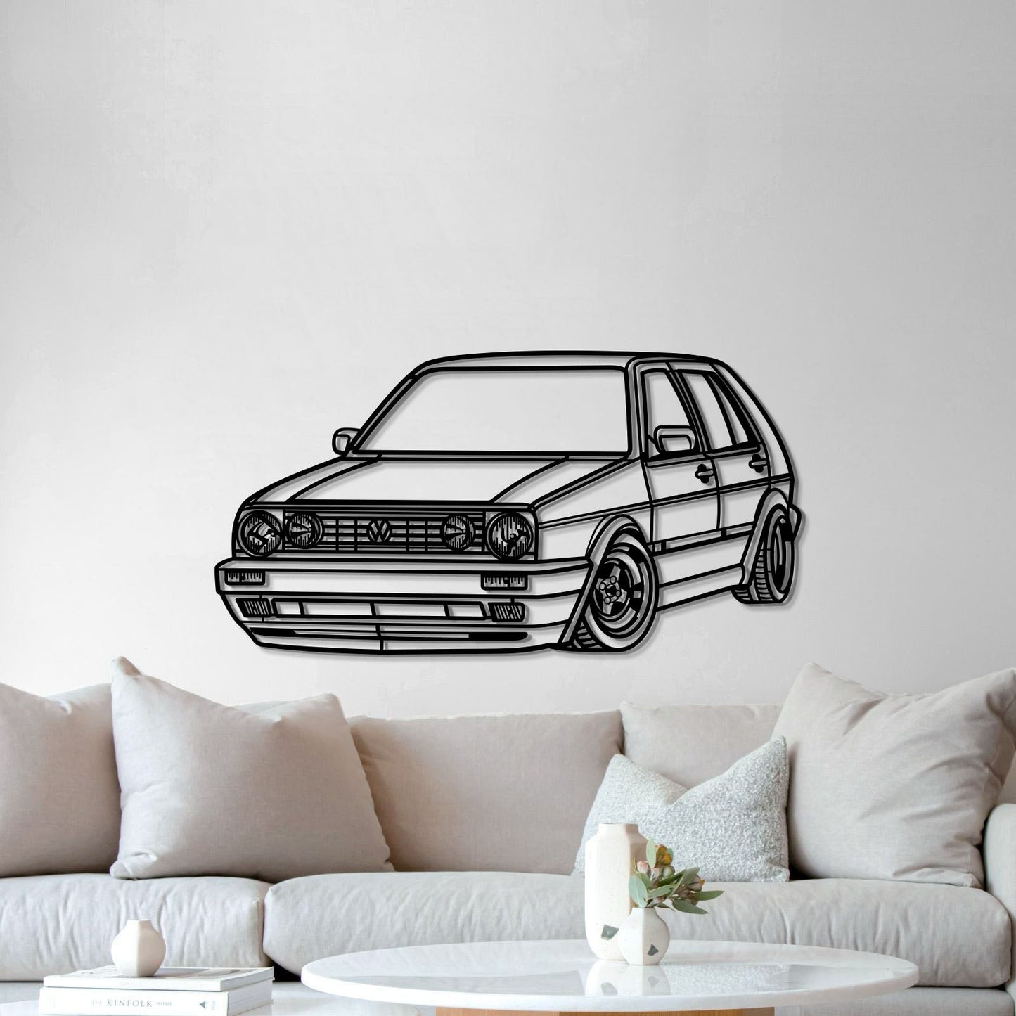 1990 Golf MK2 Perspective Metal Car Wall Art - MT0464 - MT0464B69L-MT0464B80L-MT0464B99L-MT0464B115L-MT0464B140L-  DRIVEN - 5
