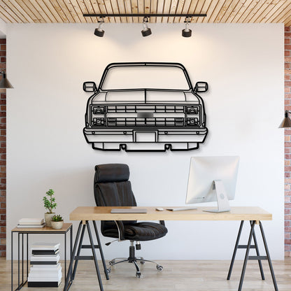 1985 K10 Front View Metal Car Wall Art - MT1332 - MT1332B69-MT1332B80-MT1332B99-MT1332B115-MT1332B140-  DRIVEN - 1