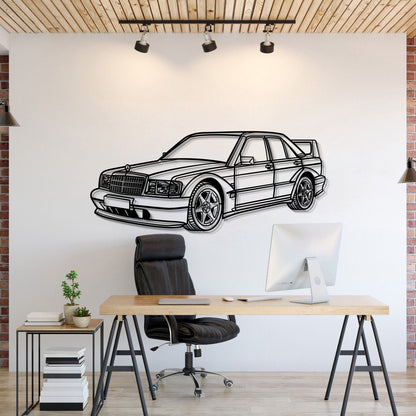 1990 190E 2.5-16 EVO II Perspective Metal Car Wall Art - MT0453 - MT0453B69L-MT0453B80L-MT0453B99L-MT0453B115L-MT0453B140L-  DRIVEN - 1