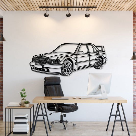 1990 190E 2.5-16 EVO II Perspective Metal Car Wall Art - MT0453 - MT0453B69L-MT0453B80L-MT0453B99L-MT0453B115L-MT0453B140L-  DRIVEN - 1