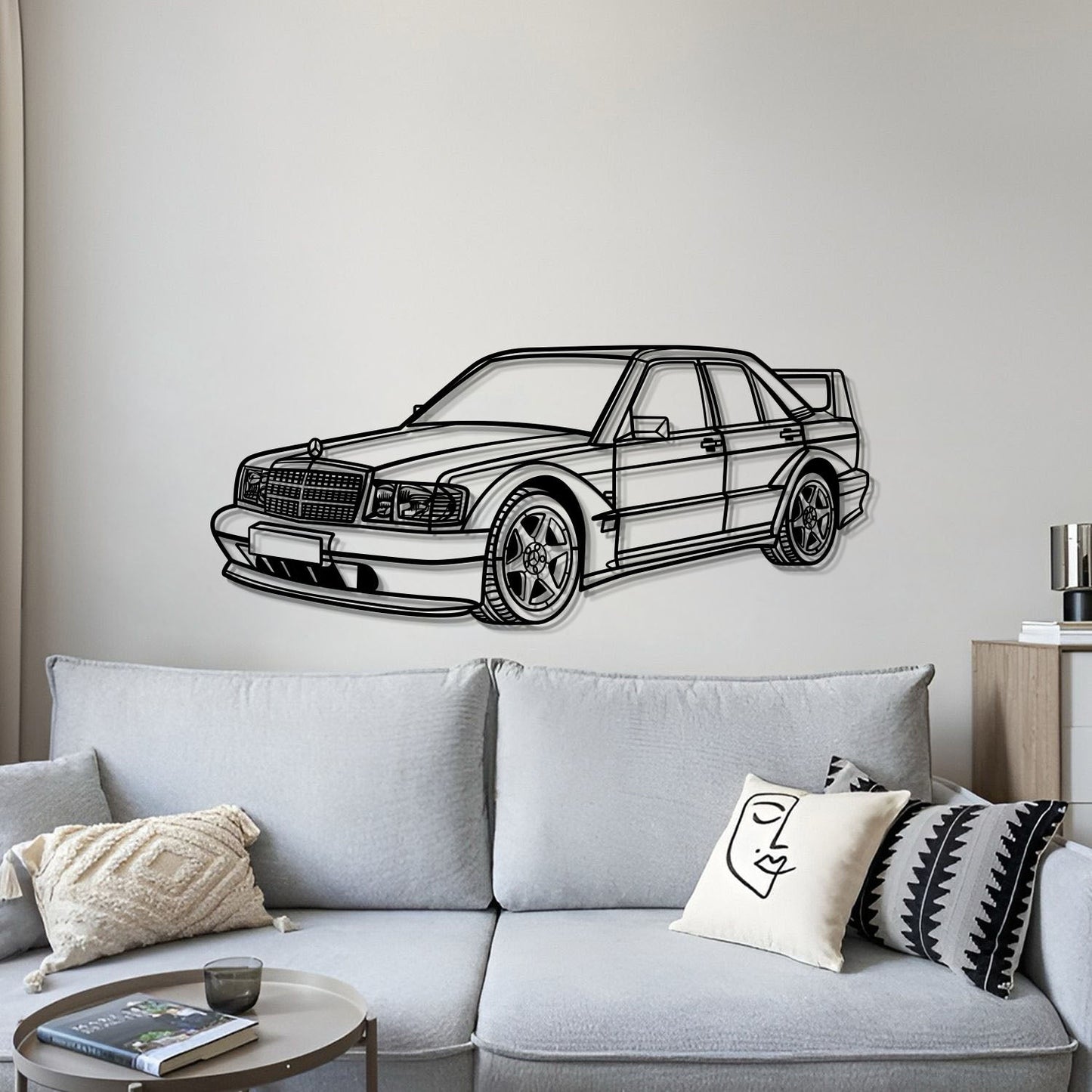 1990 190E 2.5-16 EVO II Perspective Metal Car Wall Art - MT0453 - MT0453B69L-MT0453B80L-MT0453B99L-MT0453B115L-MT0453B140L-  DRIVEN - 4