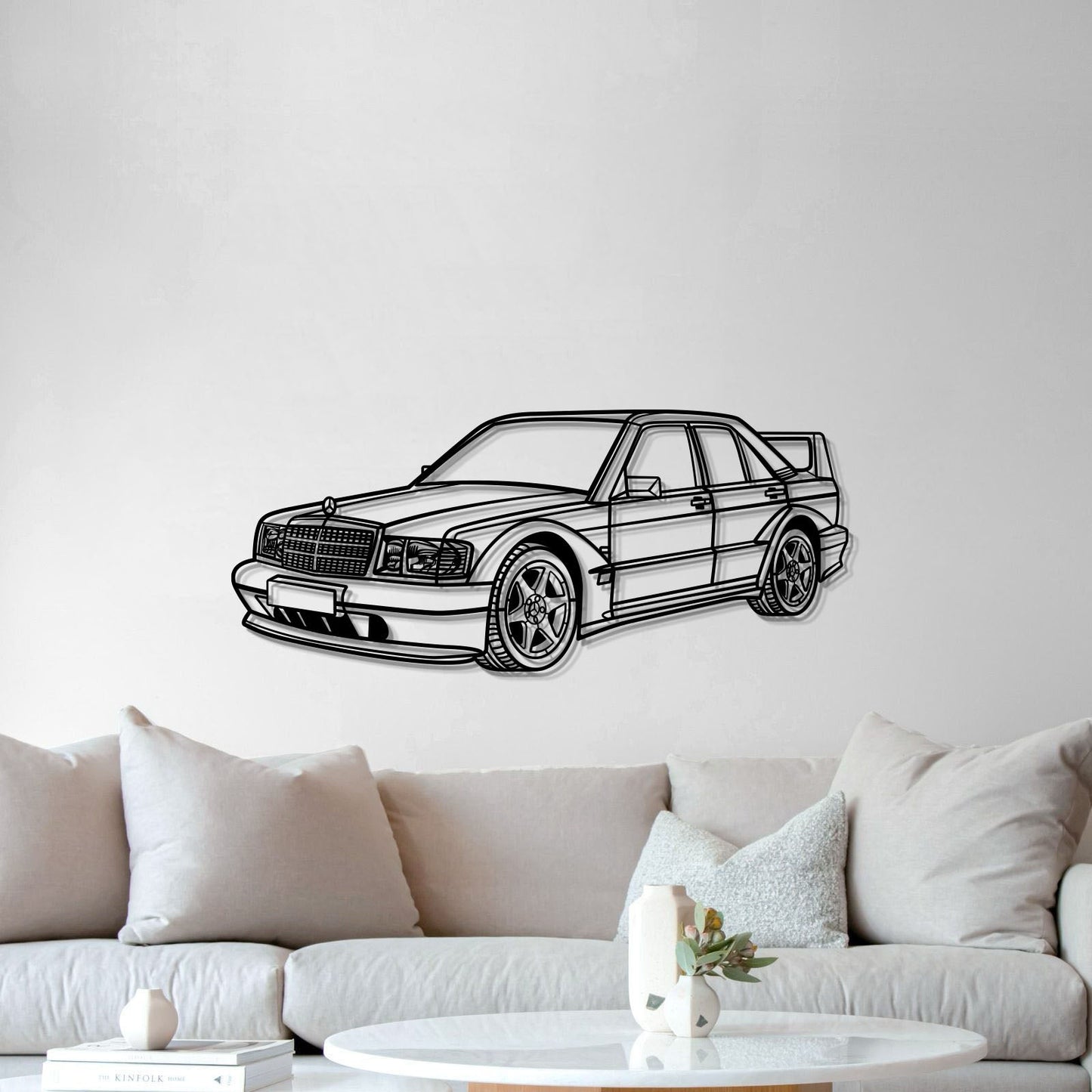 1990 190E 2.5-16 EVO II Perspective Metal Car Wall Art - MT0453 - MT0453B69L-MT0453B80L-MT0453B99L-MT0453B115L-MT0453B140L-  DRIVEN - 5
