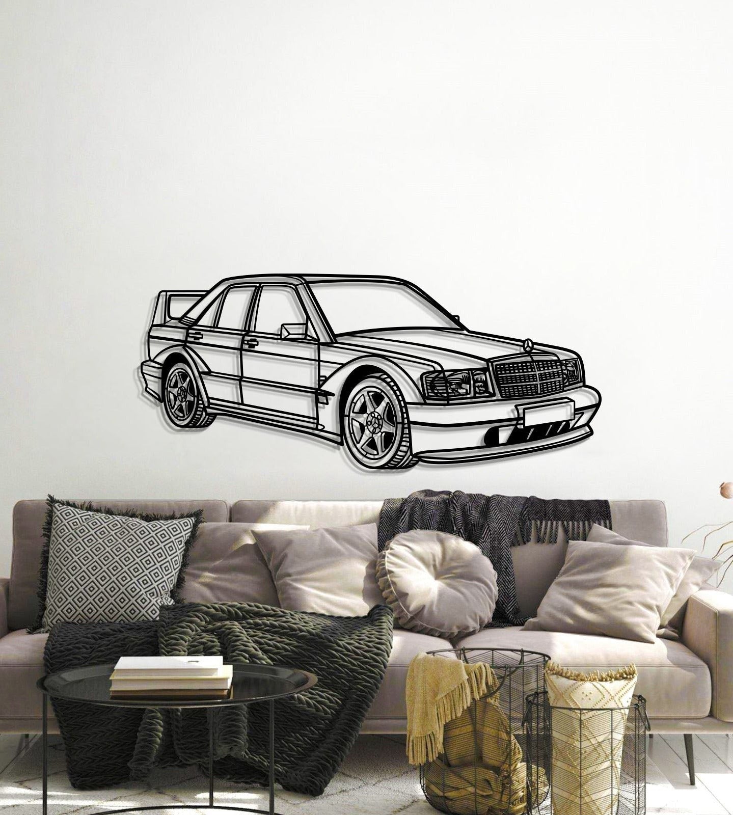 1990 190E 2.5-16 EVO II Perspective Metal Car Wall Art - MT0453 - MT0453B69L-MT0453B80L-MT0453B99L-MT0453B115L-MT0453B140L-  DRIVEN - 6