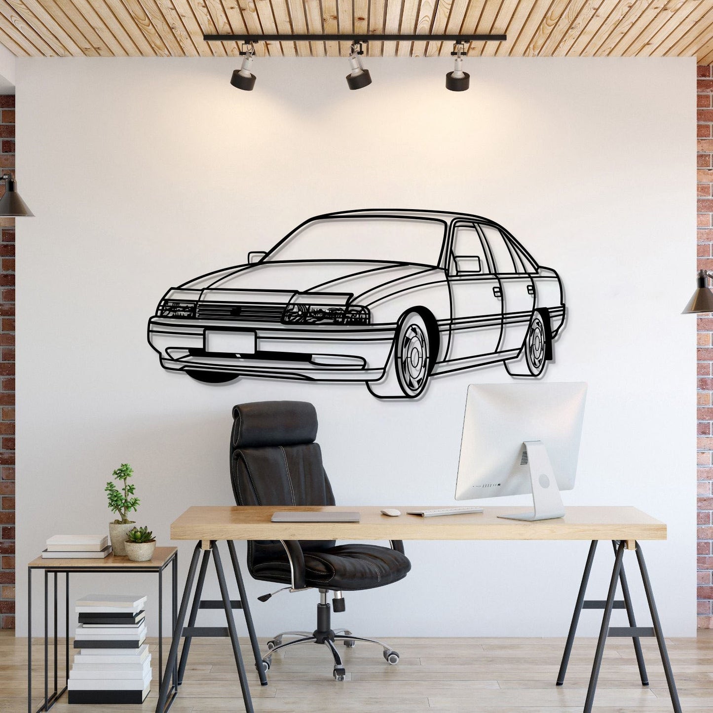 1991 VN Commodore Perspective Metal Car Wall Art - MT1162 - MT1162B69L-MT1162B80L-MT1162B99L-MT1162B115L-MT1162B140L-  DRIVEN - 1