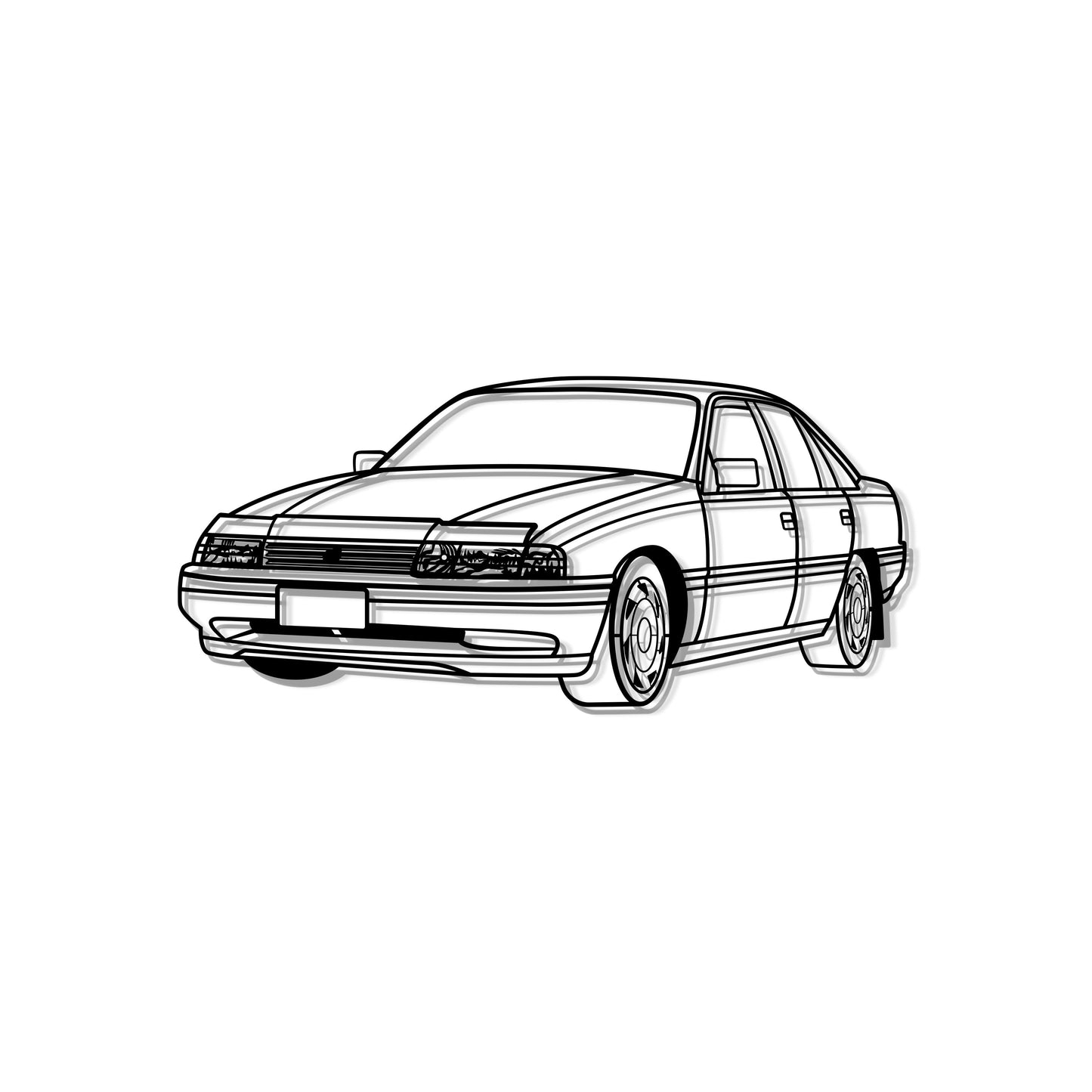1991 VN Commodore Perspective Metal Car Wall Art - MT1162 - MT1162B69L-MT1162B80L-MT1162B99L-MT1162B115L-MT1162B140L-  DRIVEN - 8