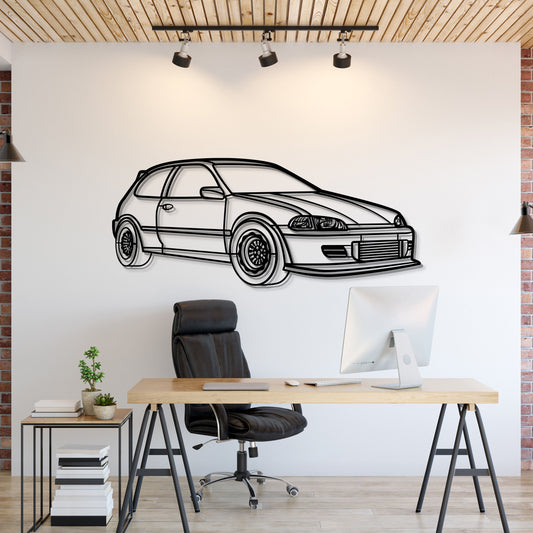 1993 Civic HB Drag Perspective Metal Car Wall Art - MT1163 - MT1163B69L-MT1163B80L-MT1163B99L-MT1163B115L-MT1163B140L-  DRIVEN - 1