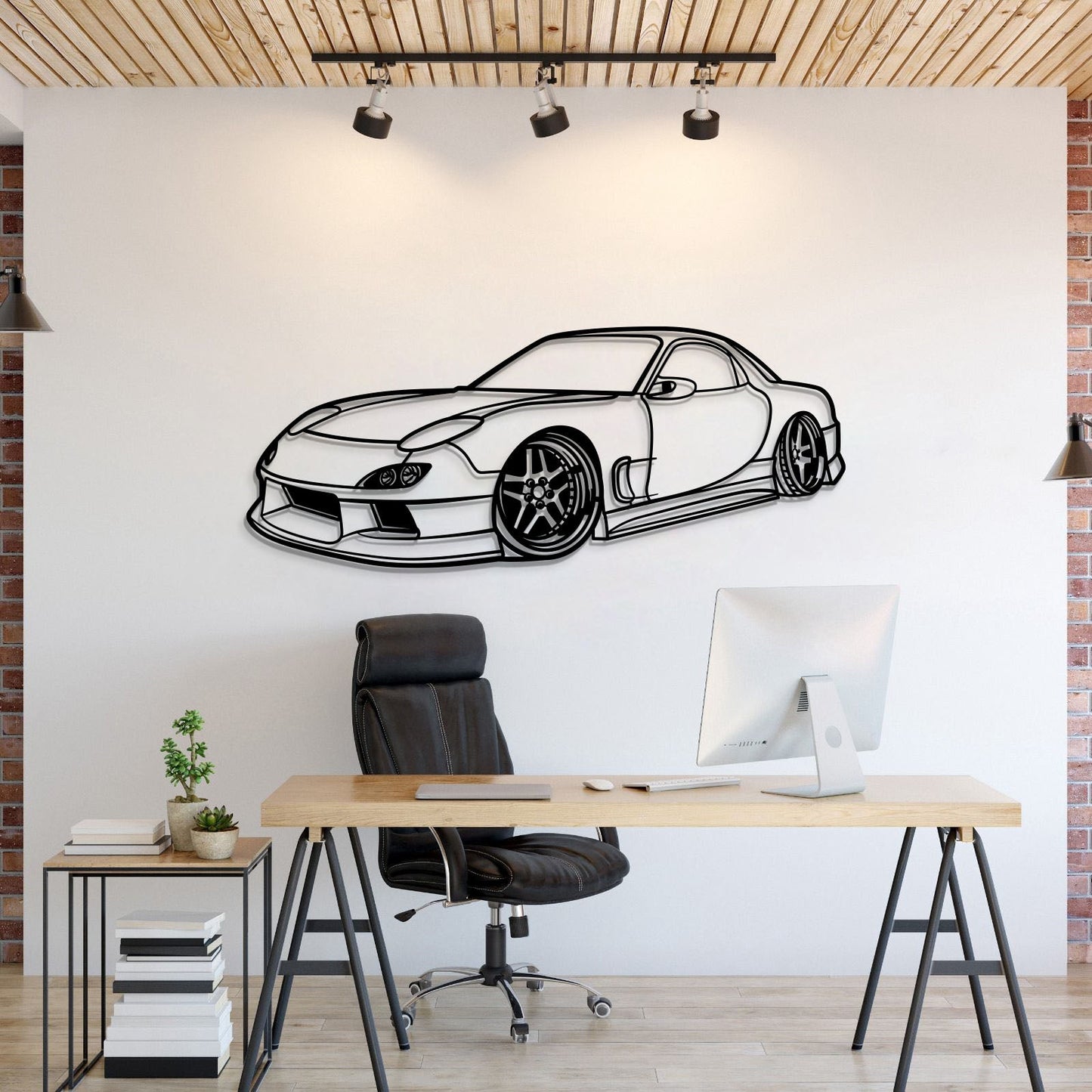 1994 RX-7 Stance Perspective Metal Car Wall Art - MT1170 - MT1170B69L-MT1170B80L-MT1170B99L-MT1170B115L-MT1170B140L-  DRIVEN - 1