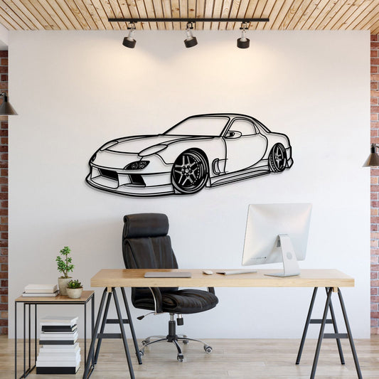 1994 RX-7 Stance Perspective Metal Car Wall Art - MT1170 - MT1170B69L-MT1170B80L-MT1170B99L-MT1170B115L-MT1170B140L-  DRIVEN - 1