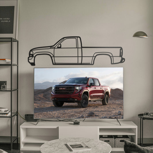 1999 Sierra 1500 2nd Gen Metal Car Wall Art - MT0277 - MT0277B49L-MT0277B69L-MT0277B80L-MT0277B99L-MT0277B120L-  DRIVEN - 2
