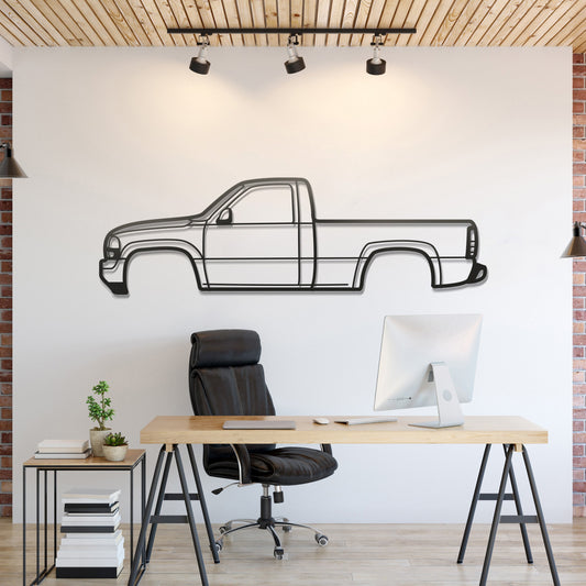 1999 Sierra 1500 2nd Gen Metal Car Wall Art - MT0277 - MT0277B49L-MT0277B69L-MT0277B80L-MT0277B99L-MT0277B120L-  DRIVEN - 1