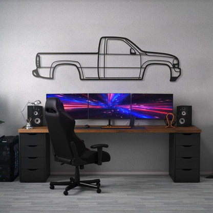 1999 Sierra 1500 2nd Gen Metal Car Wall Art - MT0277 - MT0277B49L-MT0277B69L-MT0277B80L-MT0277B99L-MT0277B120L-  DRIVEN - 7