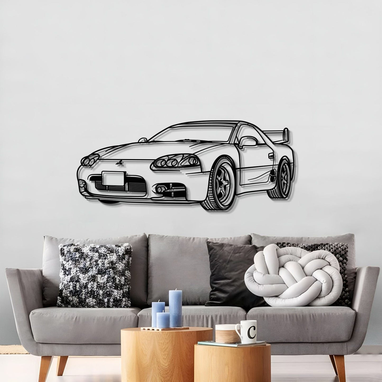1999 3000GT Perspective Metal Car Wall Art - MT0455 - MT0455B69L-MT0455B80L-MT0455B99L-MT0455B115L-MT0455B140L-  DRIVEN - 3