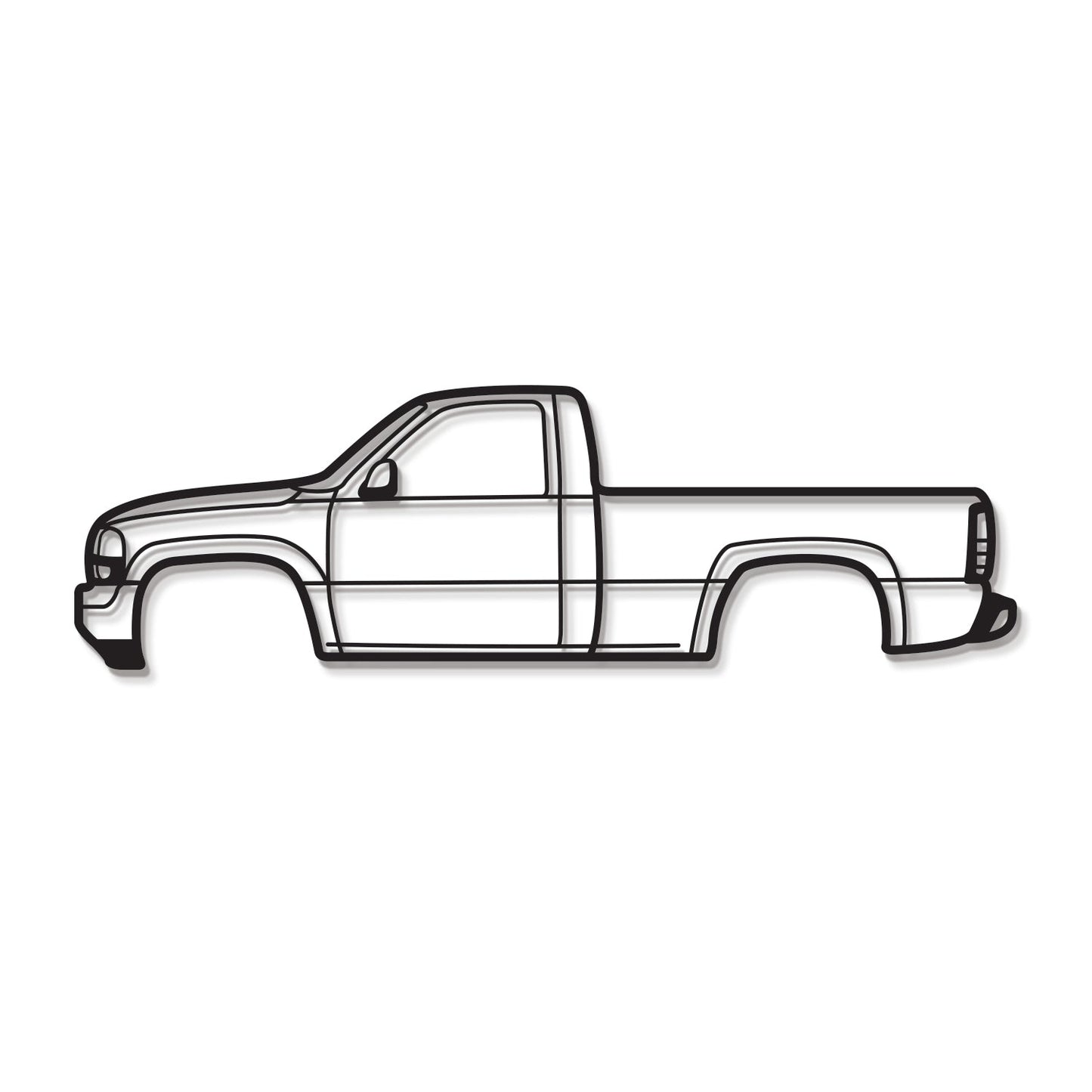 1999 Sierra 1500 2nd Gen Metal Car Wall Art - MT0277 - MT0277B49L-MT0277B69L-MT0277B80L-MT0277B99L-MT0277B120L-  DRIVEN - 11