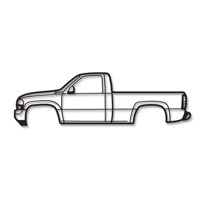 1999 Sierra 1500 2nd Gen Metal Car Wall Art - MT0277 - MT0277B49L-MT0277B69L-MT0277B80L-MT0277B99L-MT0277B120L-  DRIVEN - 11