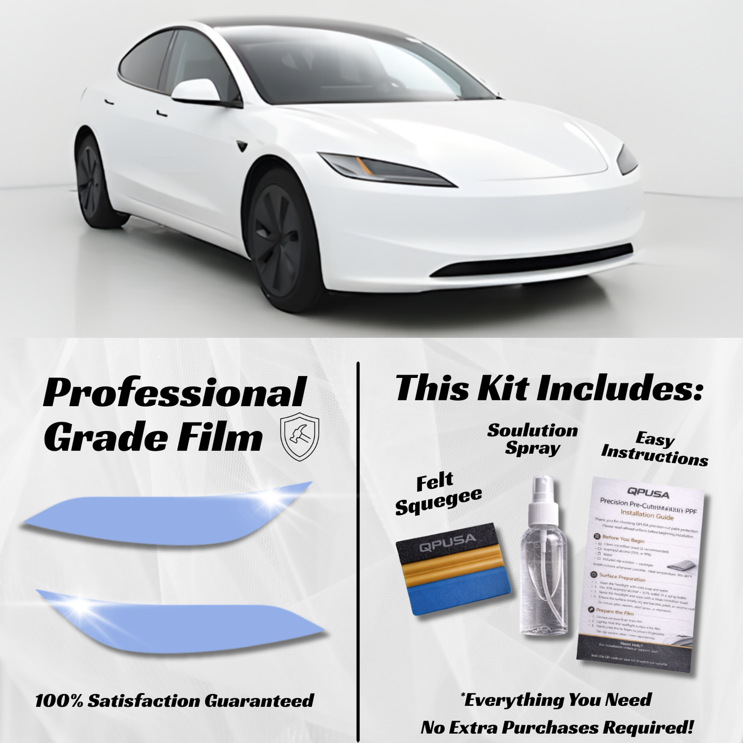 Tesla Model 3 Headlight PPF Protection Kit (2024-2026 Highland) - sku-51569893998724-  DRIVEN - 1