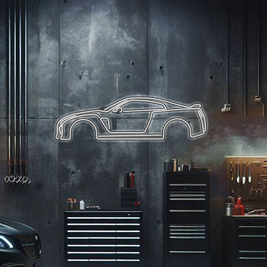 Skyline GT-R R35 Metal Neon Car Wall Art - MTN0037 - MTN0037W99L-MTN0037W120L-MTN0037W140L-MTN0037R99L-MTN0037R120L-  DRIVEN - 1
