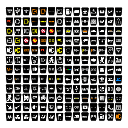 Printed Series Auxiliary Switch Labels (Upfitter) - 2010-2014 F-150 / 2015+ Transit / 2011-2016 Super Duty - 1STGENRAPTORAUX-V5C-  DRIVEN - 2