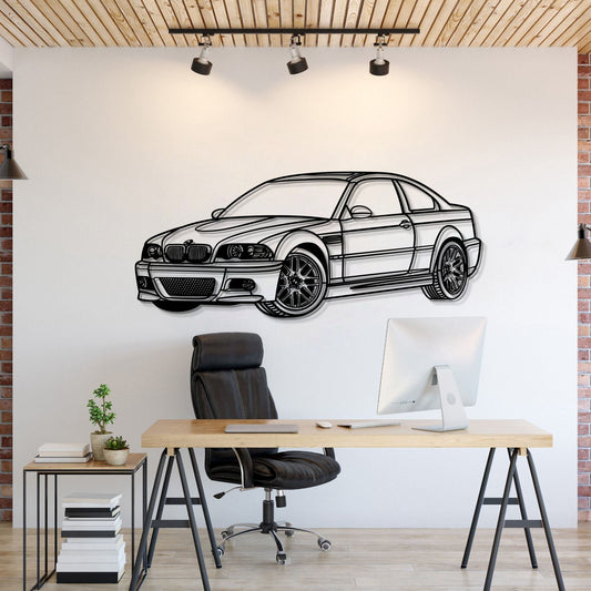 E46 Perspective Metal Car Wall Art - MT0432 - MT0432B69L-MT0432B80L-MT0432B99L-MT0432B115L-MT0432B140L-  DRIVEN - 1