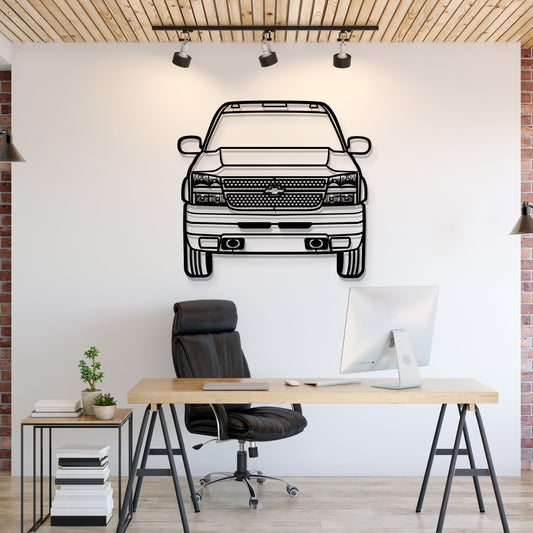 2007 Silverado Duramax 3500 Front View Metal Car Wall Art - MT1333 - MT1333B69-MT1333B80-MT1333B99-MT1333B115-MT1333B140-  DRIVEN - 1