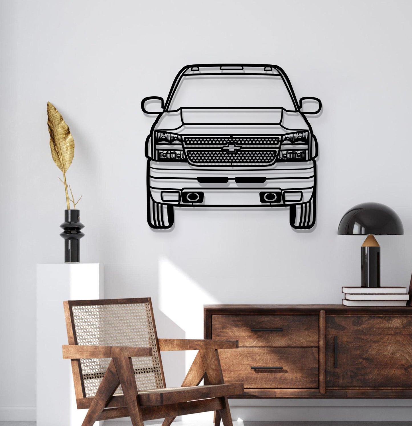 2007 Silverado Duramax 3500 Front View Metal Car Wall Art - MT1333 - MT1333B69-MT1333B80-MT1333B99-MT1333B115-MT1333B140-  DRIVEN - 2