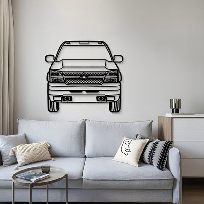2007 Silverado Duramax 3500 Front View Metal Car Wall Art - MT1333 - MT1333B69-MT1333B80-MT1333B99-MT1333B115-MT1333B140-  DRIVEN - 4