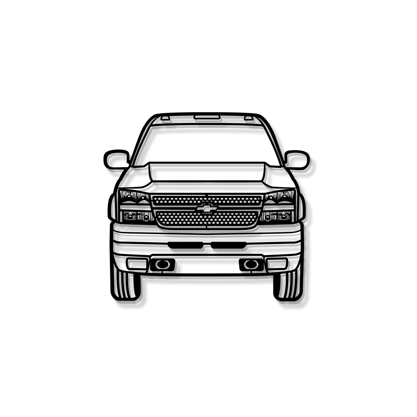 2007 Silverado Duramax 3500 Front View Metal Car Wall Art - MT1333 - MT1333B69-MT1333B80-MT1333B99-MT1333B115-MT1333B140-  DRIVEN - 8
