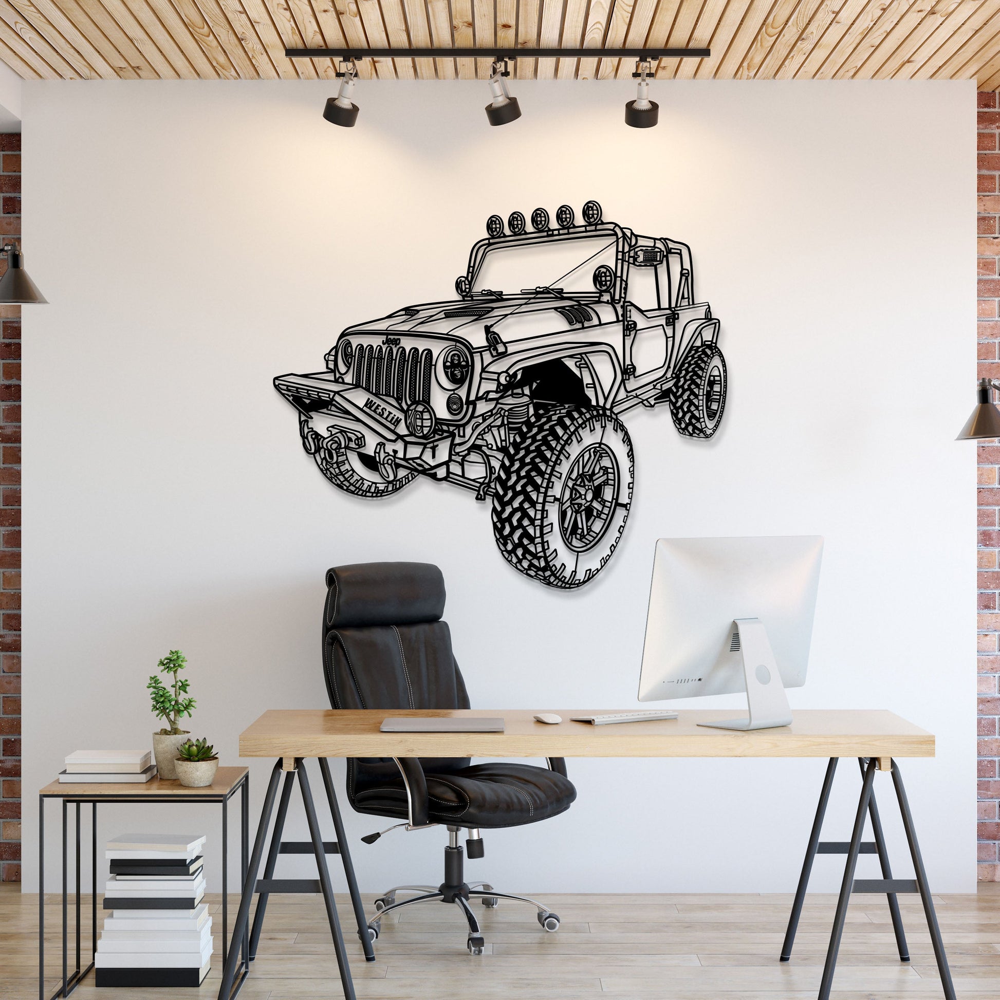 2007 Wrangler JK 2 Door Perspective Metal Car Wall Art - MT1311 - MT1311B69L-MT1311B80L-MT1311B99L-MT1311B115L-MT1311B140L-  DRIVEN - 1