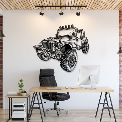 2007 Wrangler JK 2 Door Perspective Metal Car Wall Art - MT1311 - MT1311B69L-MT1311B80L-MT1311B99L-MT1311B115L-MT1311B140L-  DRIVEN - 1