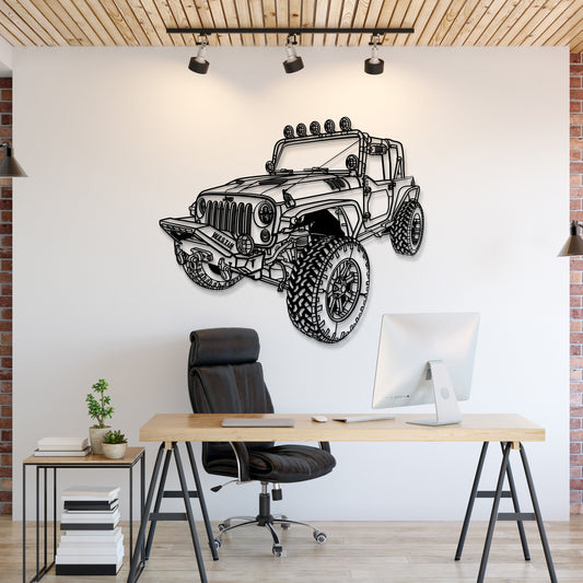 2007 Wrangler JK 2 Door Perspective Metal Car Wall Art - MT1311 - MT1311B69L-MT1311B80L-MT1311B99L-MT1311B115L-MT1311B140L-  DRIVEN - 1