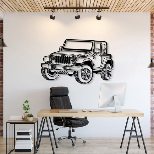 2007 Wrangler Rubicon Perspective Metal Car Wall Art - MT1278 - MT1278B69L-MT1278B80L-MT1278B99L-MT1278B115L-MT1278B140L-  DRIVEN - 1