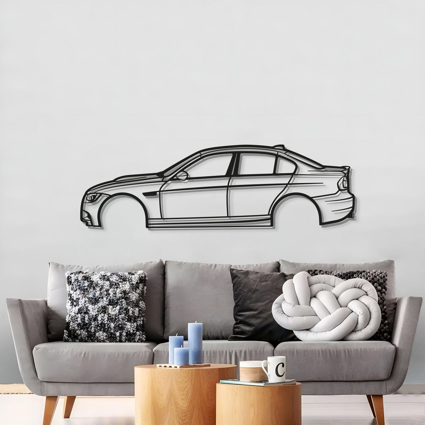 2008 E90 M3 Metal Car Wall Art - MT0363 - MT0363B49L-  DRIVEN - 3