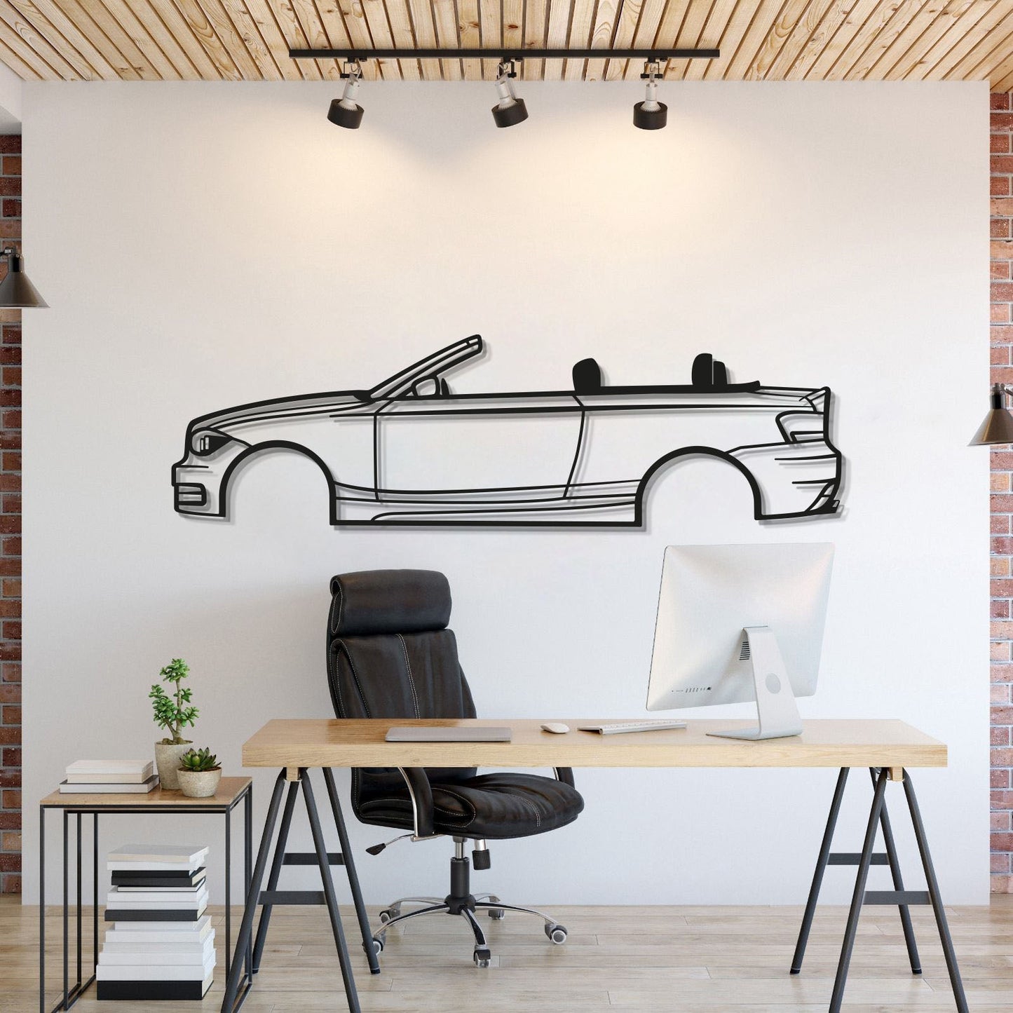 2009 E88 Convertible Metal Car Wall Art - MT0385 - MT0385B49L-  DRIVEN - 1