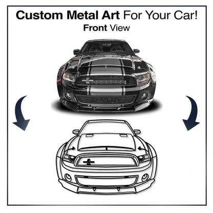 Your Personalized Car Metal Wall Art (Front view, rear and perspective view) - MT1113B49SV-  DRIVEN - 4