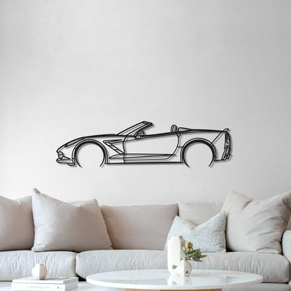 2014 Corvette C7 Cabrio Metal Car Wall Art - MT0500 - MT0500B49L-  DRIVEN - 5