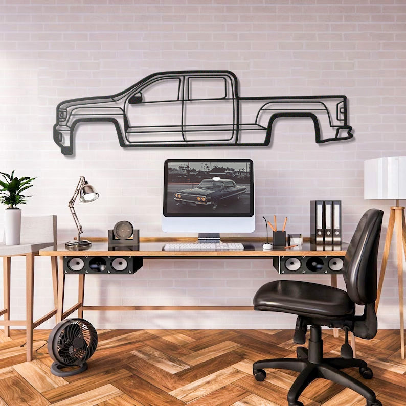 2014 Sierra 1500 4th Gen Metal Car Wall Art - MT0511 - MT0511B49L-  DRIVEN - 4